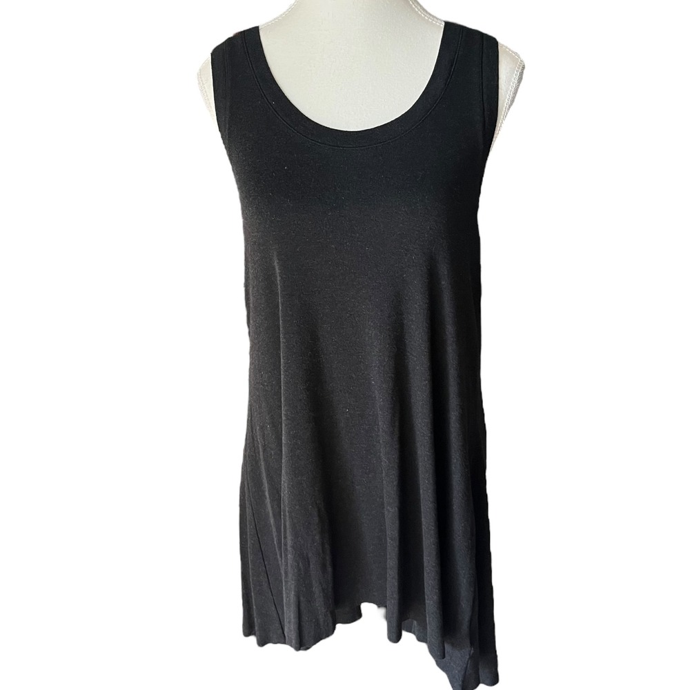 TNA Charcoal Gray Washed‎ Black Tank Top Sleeveless Trapeze Casual Summer